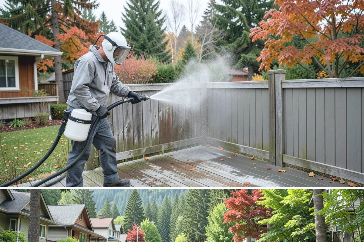 Concrete Surface Cleaning in Darrington, Snohomish County, WA - Clean concrete surfaces in spring or summer once the weather dries out, clearing the film that builds through the wet season.