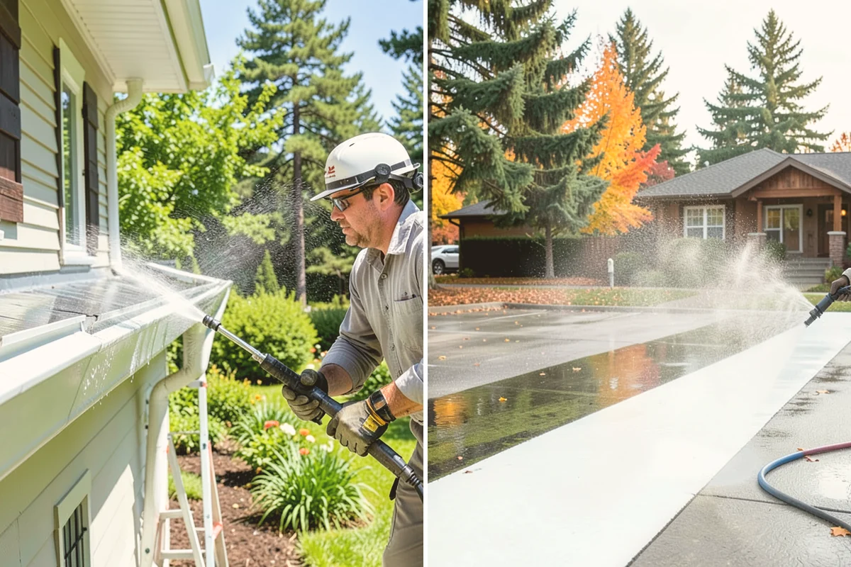 Concrete Surface Cleaning in Eatonville, Pierce County, WA - Clear debris and pre-treat organic growth