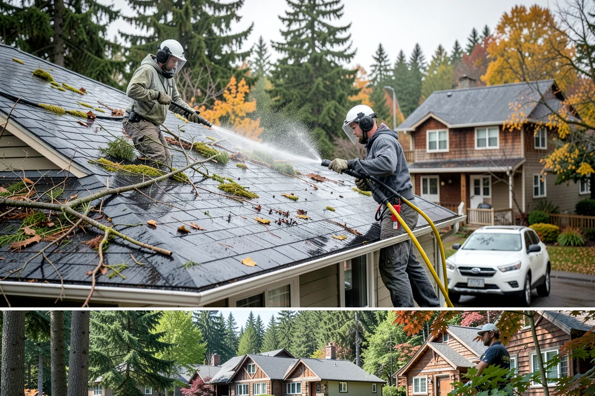 Concrete Surface Cleaning in Edgewood, Pierce County, WA - Clean concrete surfaces in spring or summer once the weather dries out, clearing the film that builds through the wet season.