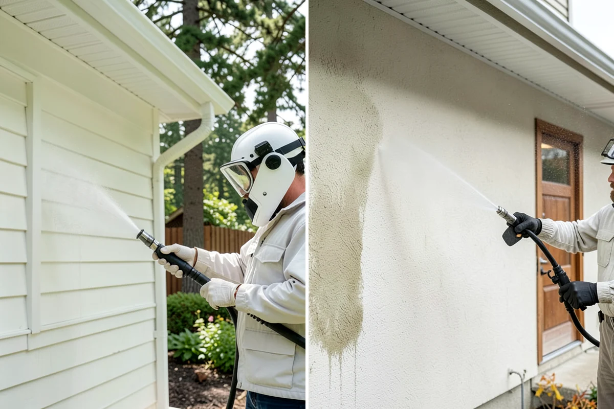 Concrete Surface Cleaning in Federal Way, King County, WA - Clear debris and pre-treat organic growth