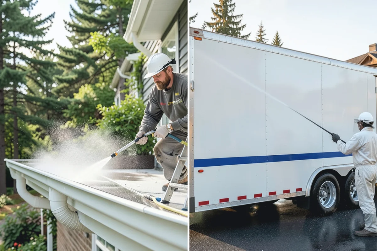 Concrete Surface Cleaning in Granite Falls, Snohomish County, WA - Clear debris and pre-treat organic growth