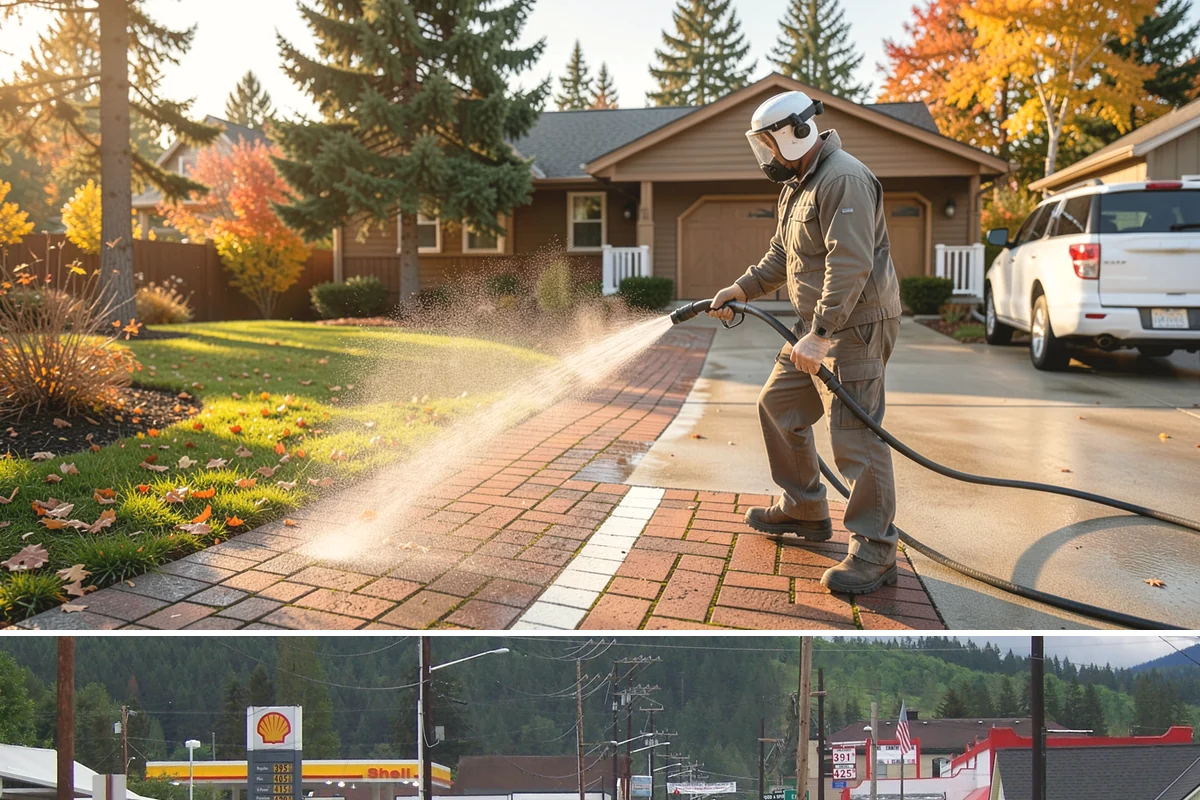 Concrete Surface Cleaning in Granite Falls, Snohomish County, WA - Clean concrete surfaces in spring or summer once the weather dries out, clearing the film that builds through the wet season.