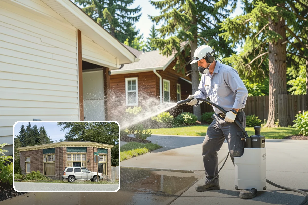 Concrete Surface Cleaning in Hamilton, Skagit County, WA - Removes green film, dirt, and organic staining