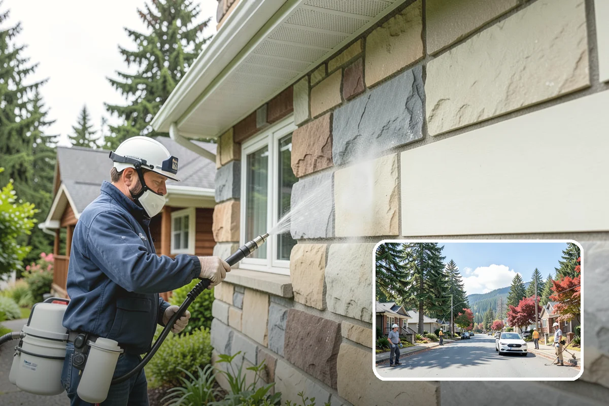 Concrete Surface Cleaning in Hunts Point, King County, WA - Removes green film, dirt, and organic staining