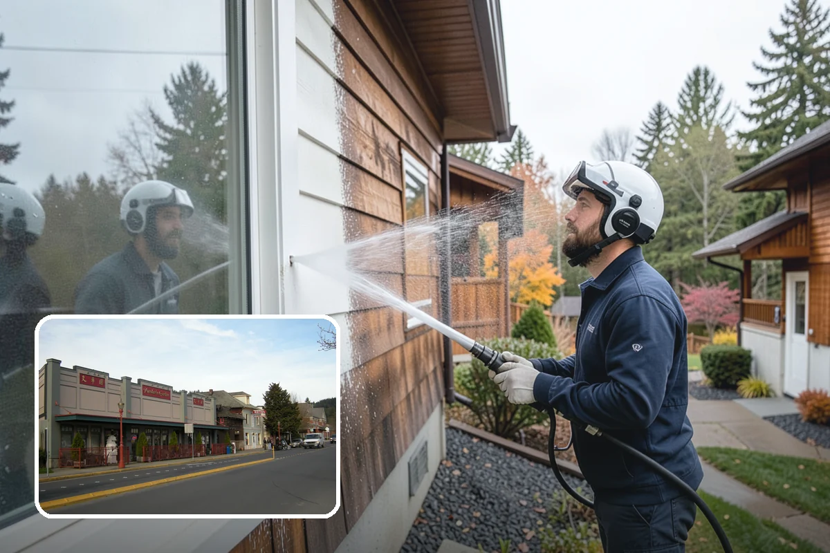 Concrete Surface Cleaning in Issaquah, King County, WA - Removes green film, dirt, and organic staining