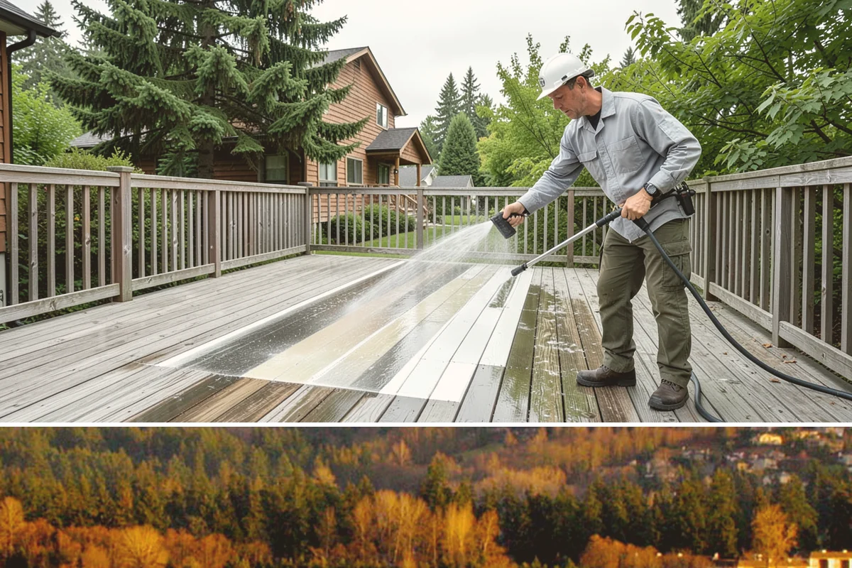 Concrete Surface Cleaning in Kenmore, King County, WA - Clean concrete surfaces in spring or summer once the weather dries out, clearing the film that builds through the wet season.