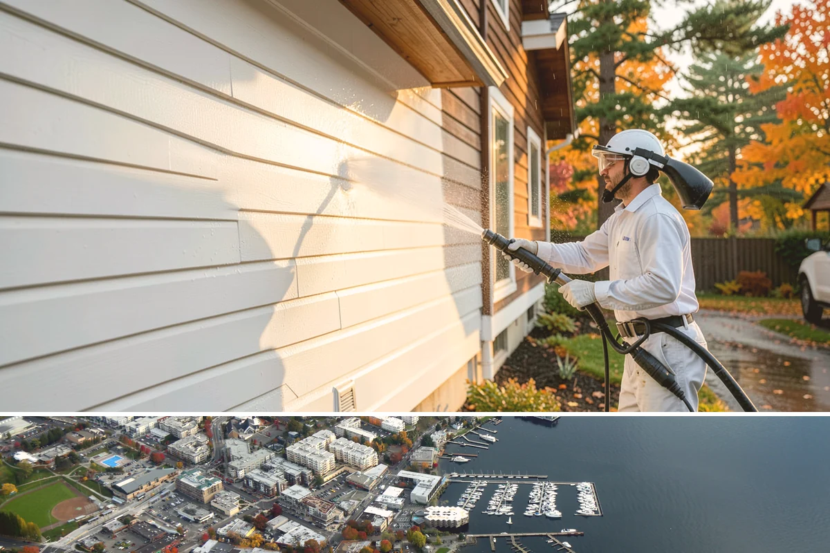 Concrete Surface Cleaning in Kirkland, King County, WA - Clean concrete surfaces in spring or summer once the weather dries out, clearing the film that builds through the wet season.