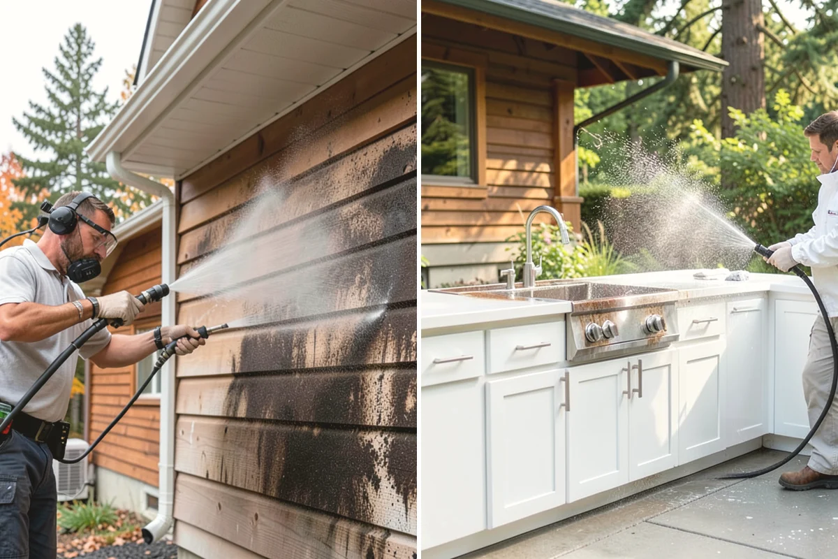 Concrete Surface Cleaning in La Conner, Skagit County, WA - Clear debris and pre-treat organic growth