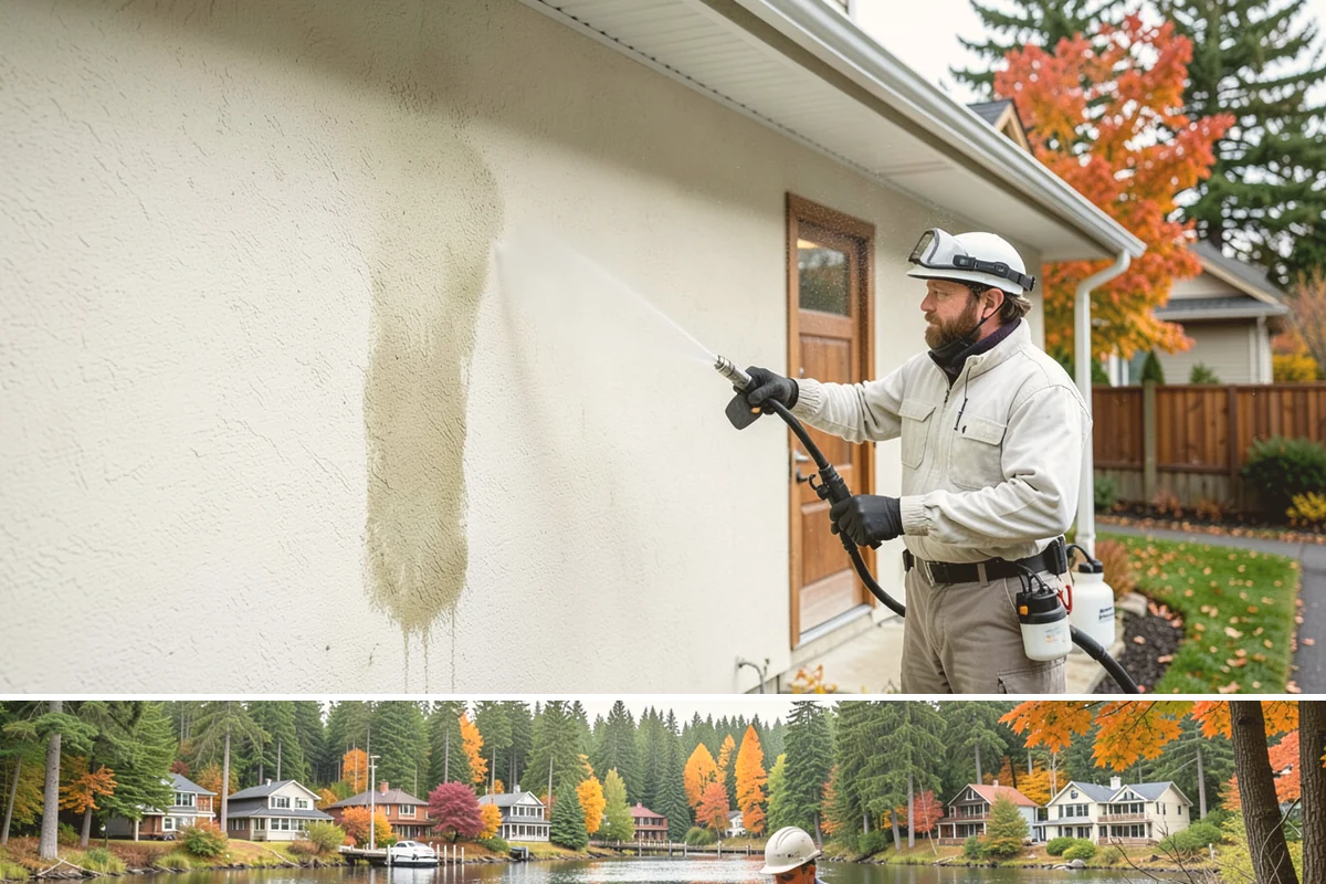 Concrete Surface Cleaning in La Conner, Skagit County, WA - Clean concrete surfaces in spring or summer once the weather dries out, clearing the film that builds through the wet season.