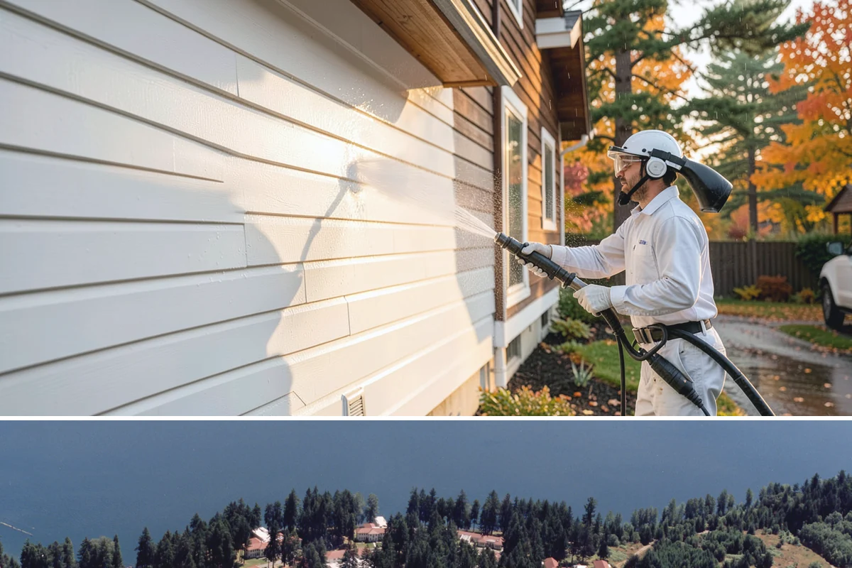 Concrete Surface Cleaning in Lakewood, Pierce County, WA - Clean concrete surfaces in spring or summer once the weather dries out, clearing the film that builds through the wet season.