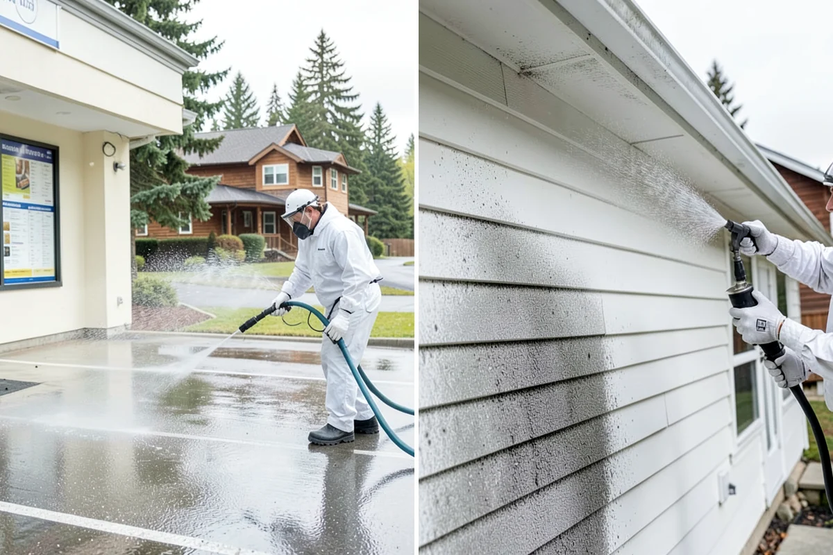 Concrete Surface Cleaning in Lyman, Skagit County, WA - Clear debris and pre-treat organic growth