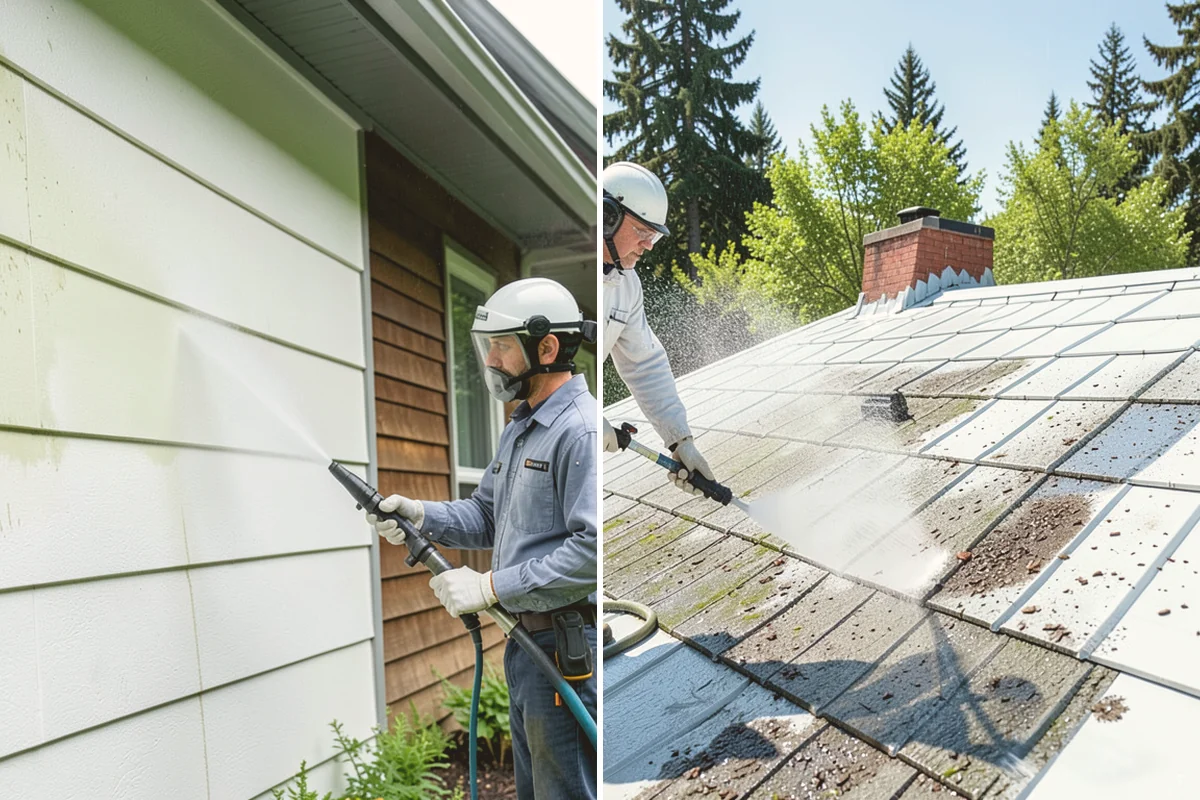 Concrete Surface Cleaning in Lynnwood, Snohomish County, WA - Clear debris and pre-treat organic growth