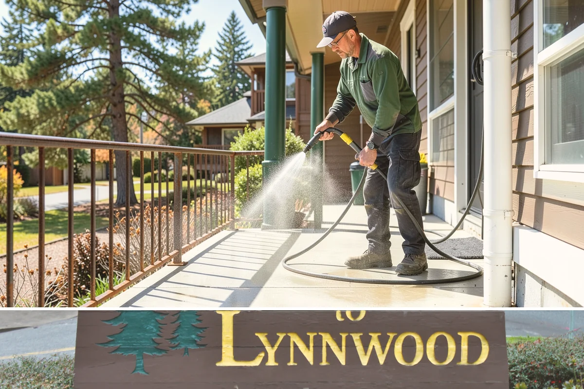 Concrete Surface Cleaning in Lynnwood, Snohomish County, WA - Clean concrete surfaces in spring or summer once the weather dries out, clearing the film that builds through the wet season.