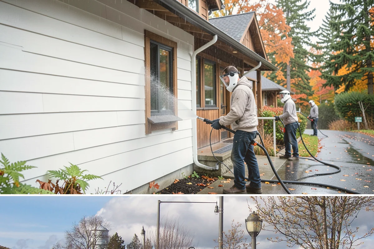 Concrete Surface Cleaning in Marysville, Snohomish County, WA - Clean concrete surfaces in spring or summer once the weather dries out, clearing the film that builds through the wet season.