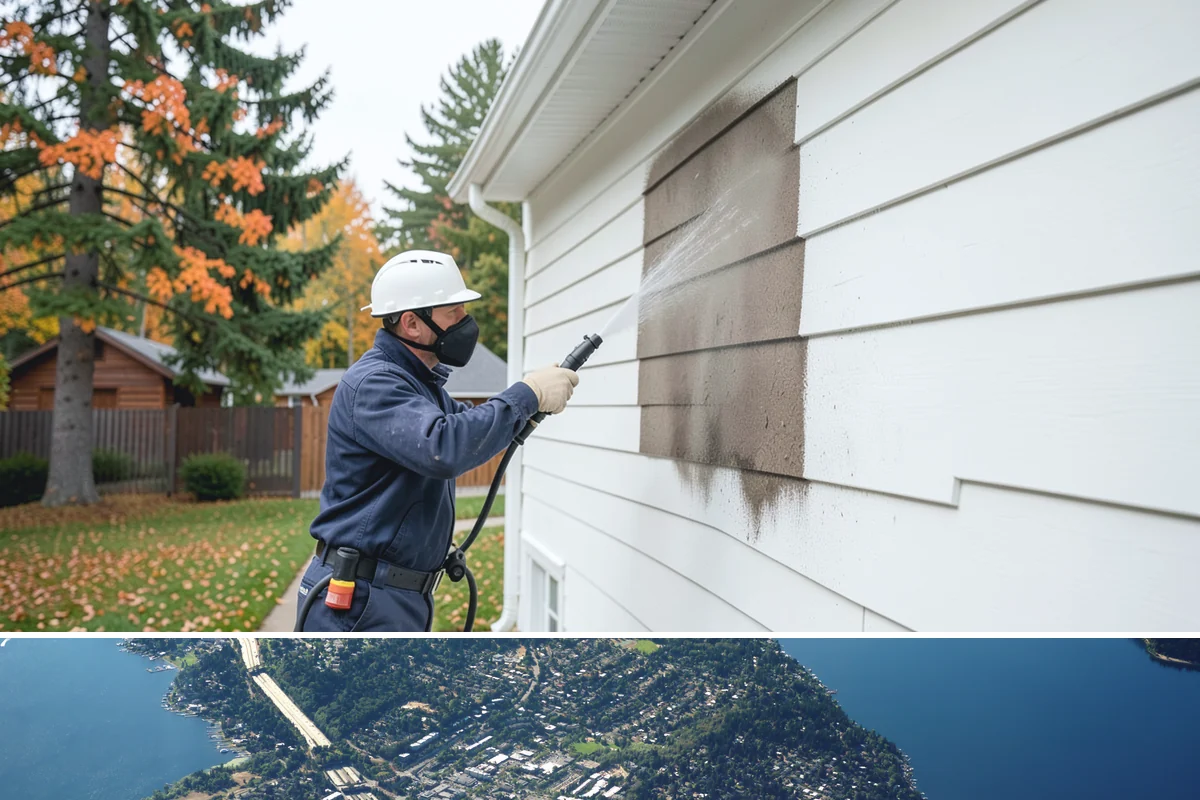 Concrete Surface Cleaning in Mercer Island, King County, WA - Clean concrete surfaces in spring or summer once the weather dries out, clearing the film that builds through the wet season.
