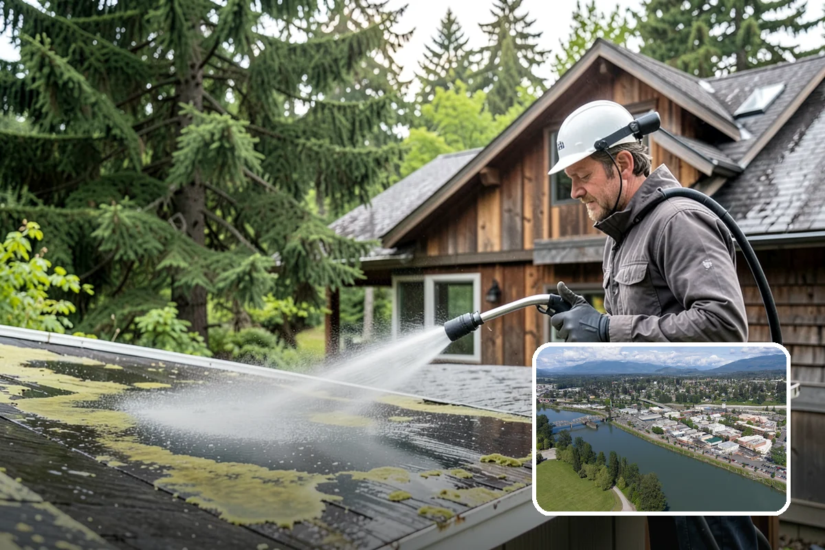 Concrete Surface Cleaning in Mount Vernon, Skagit County, WA - Removes green film, dirt, and organic staining