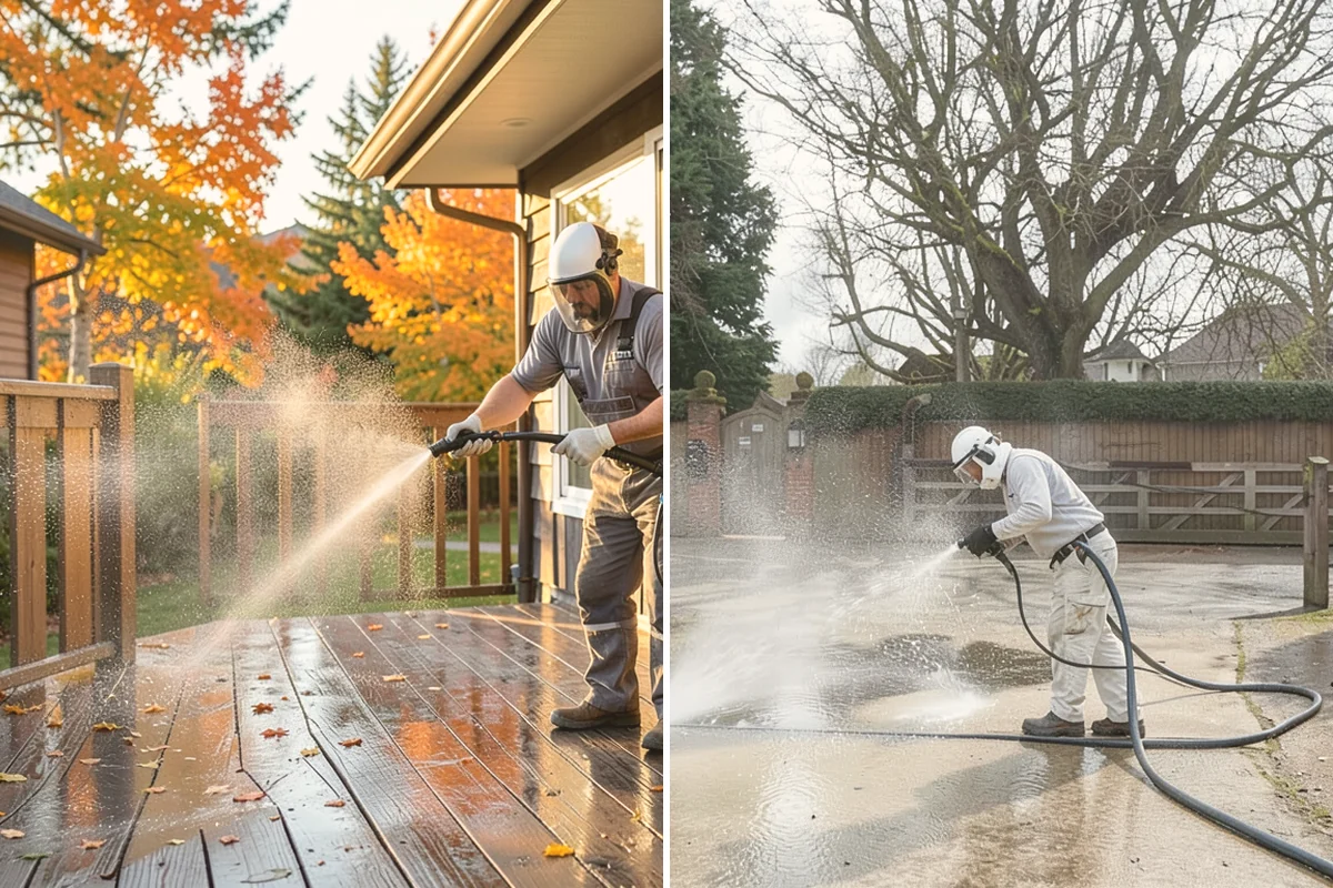 Concrete Surface Cleaning in Newcastle, King County, WA - Clear debris and pre-treat organic growth