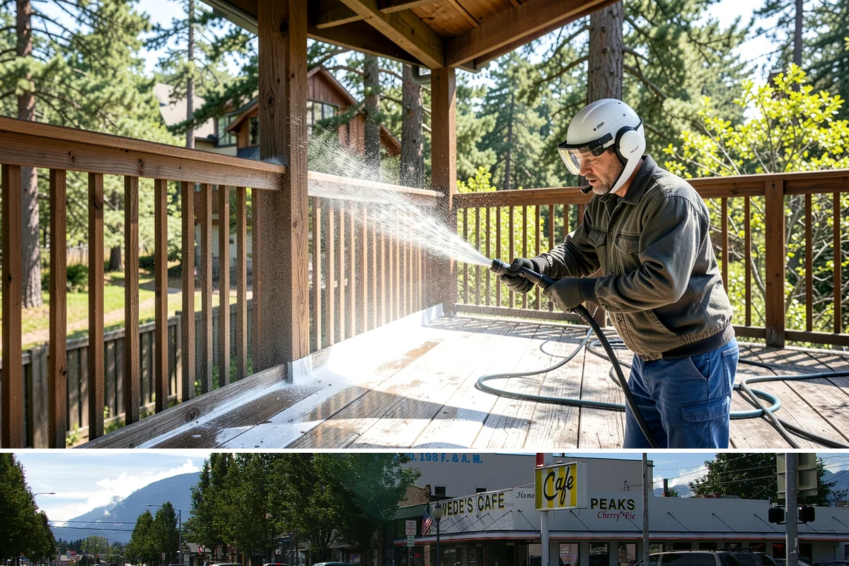 Concrete Surface Cleaning in North Bend, King County, WA - Clean concrete surfaces in spring or summer once the weather dries out, clearing the film that builds through the wet season.