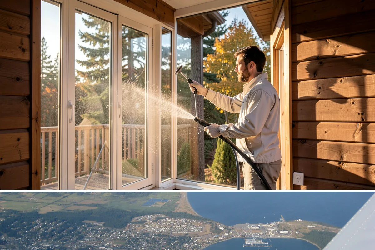 Concrete Surface Cleaning in Oak Harbor, Island County, WA - Clean concrete surfaces in spring or summer once the weather dries out, clearing the film that builds through the wet season.