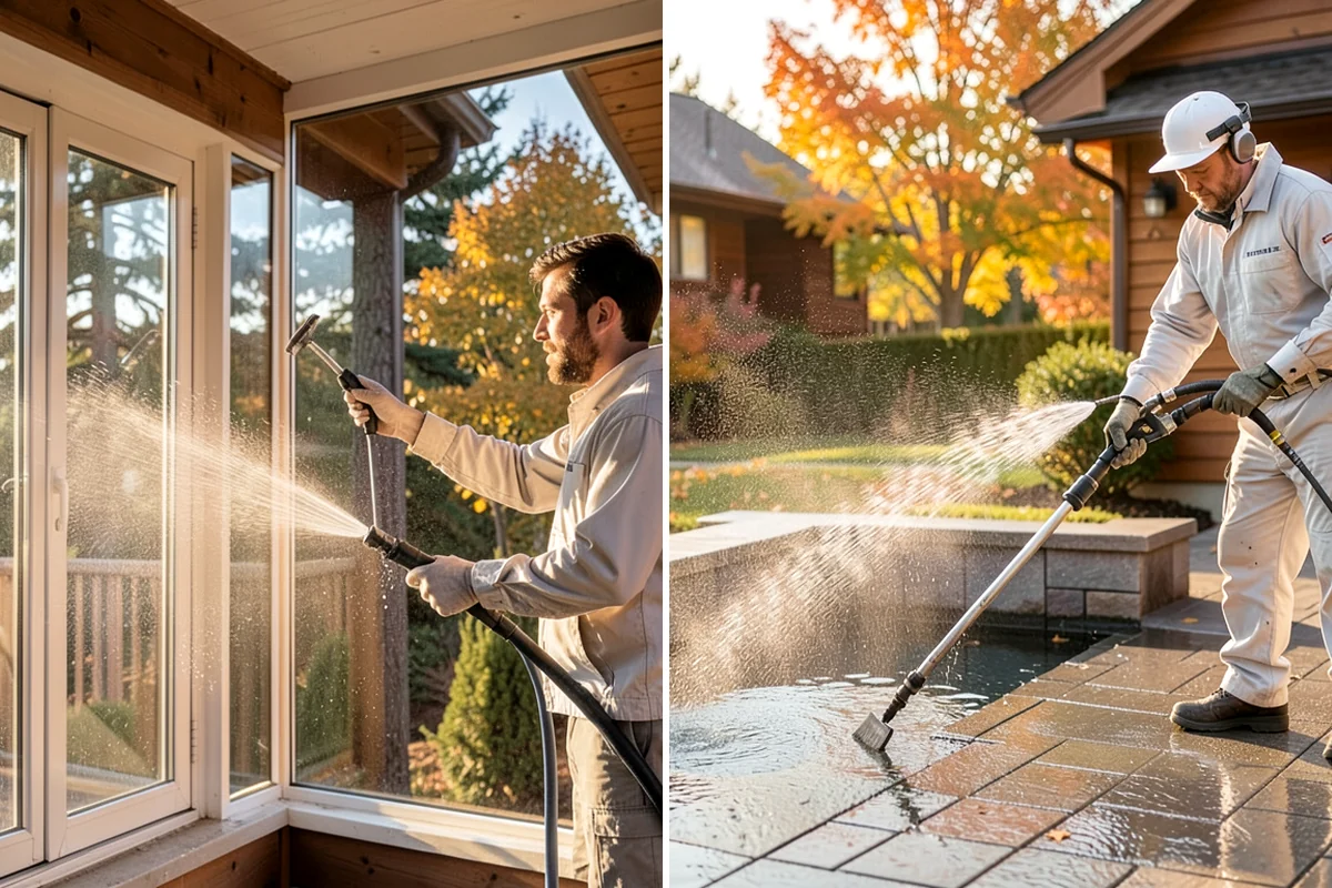 Concrete Surface Cleaning in Pacific, King County, WA - Clear debris and pre-treat organic growth