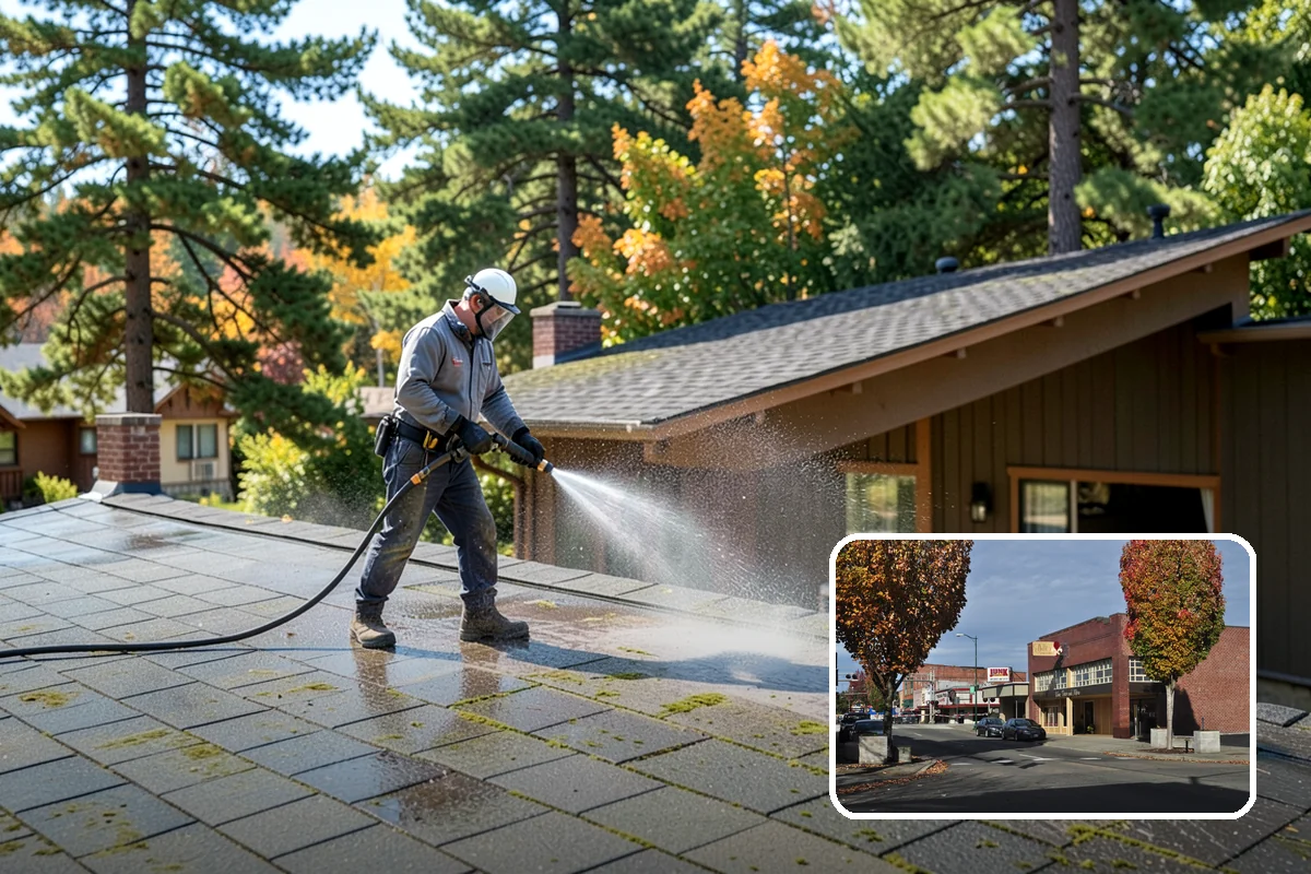 Concrete Surface Cleaning in Puyallup, Pierce County, WA - Removes green film, dirt, and organic staining