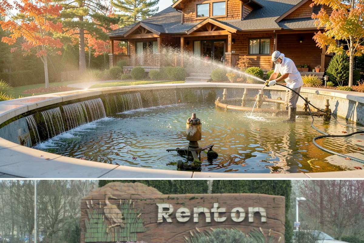 Concrete Surface Cleaning in Renton, King County, WA - Clean concrete surfaces in spring or summer once the weather dries out, clearing the film that builds through the wet season.