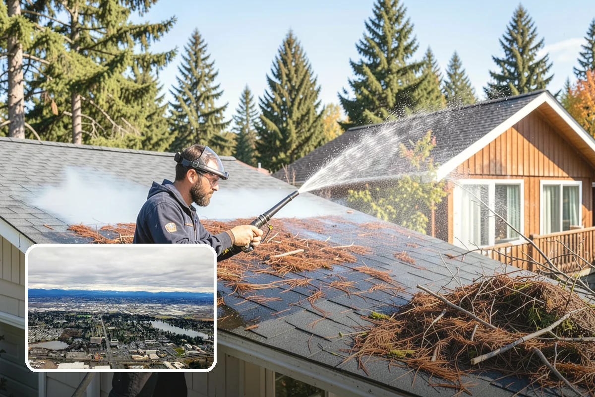 Concrete Surface Cleaning in SeaTac, King County, WA - Removes green film, dirt, and organic staining