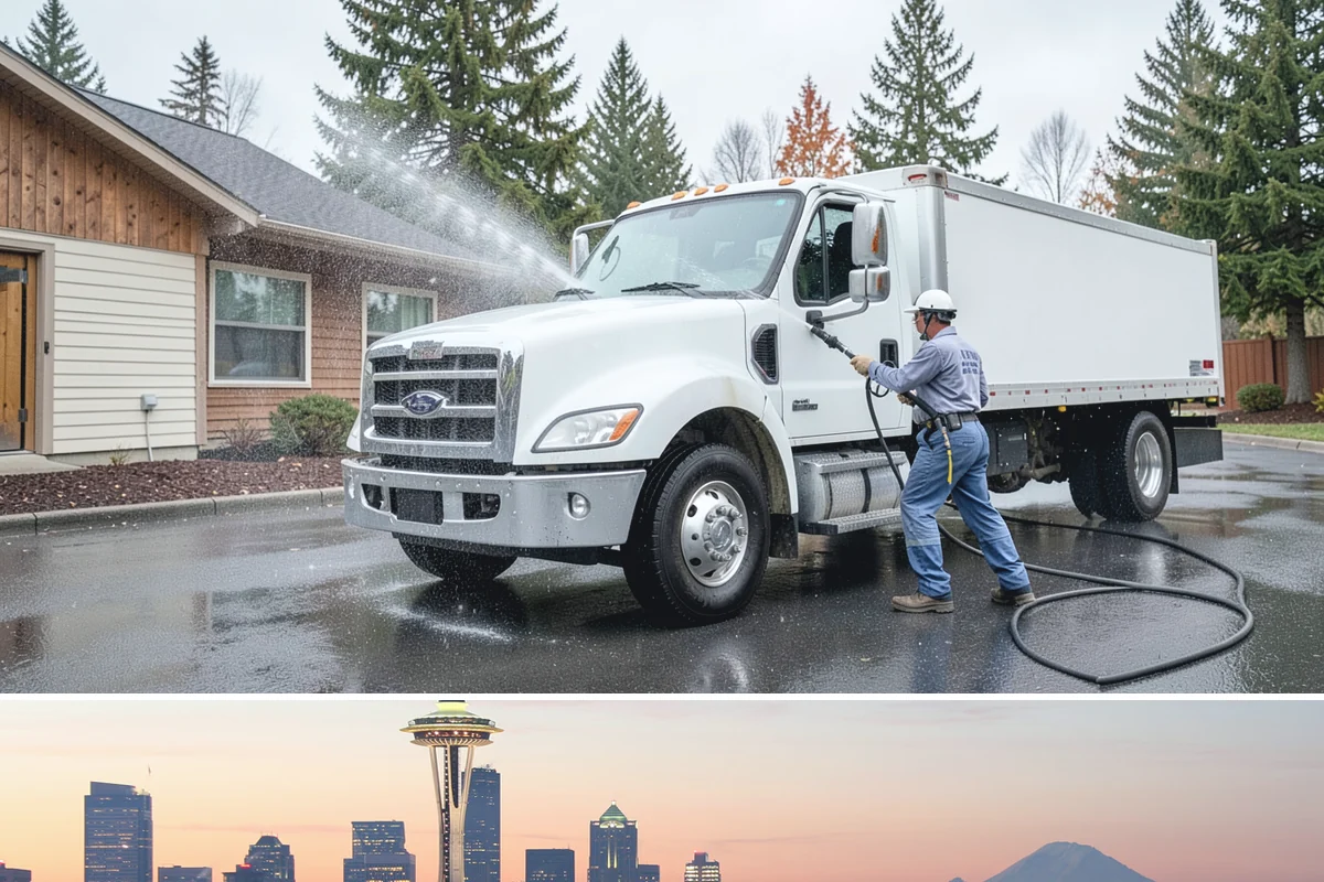 Concrete Surface Cleaning in Seattle, King County, WA - Clean concrete surfaces in spring or summer once the weather dries out, clearing the film that builds through the wet season.