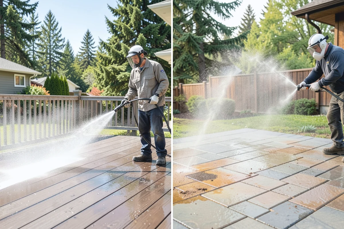 Concrete Surface Cleaning in Skykomish, King County, WA - Clear debris and pre-treat organic growth