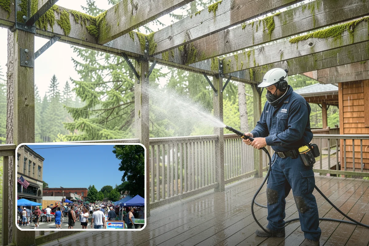 Concrete Surface Cleaning in Snohomish, Snohomish County, WA - Removes green film, dirt, and organic staining