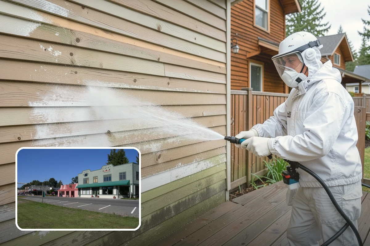 Concrete Surface Cleaning in Snoqualmie, King County, WA - Removes green film, dirt, and organic staining