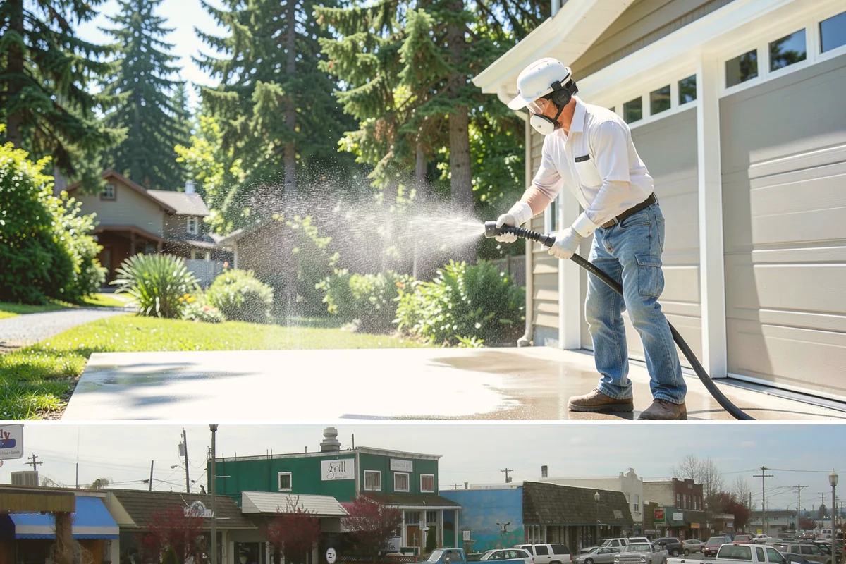 Concrete Surface Cleaning in Stanwood, Snohomish County, WA - Clean concrete surfaces in spring or summer once the weather dries out, clearing the film that builds through the wet season.