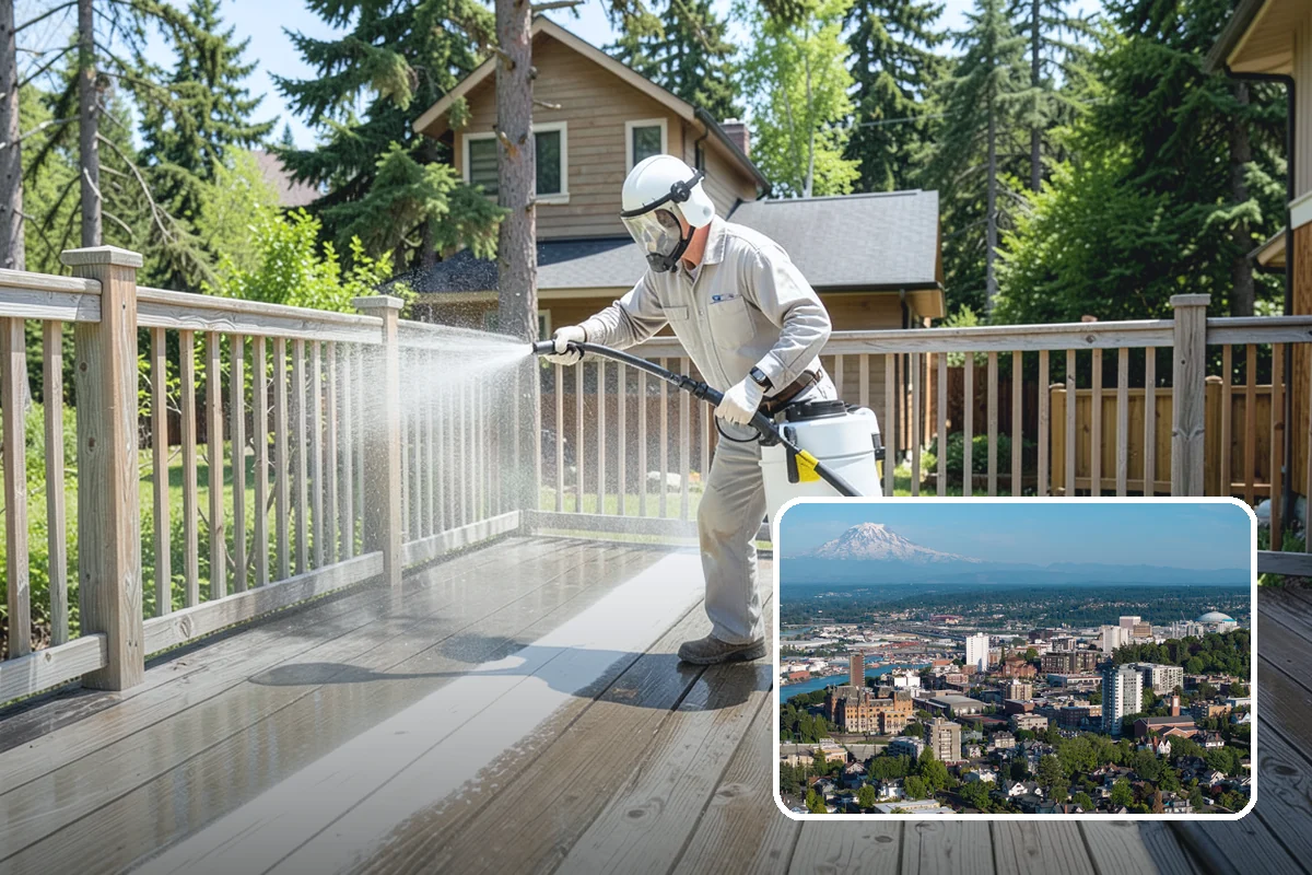 Concrete Surface Cleaning in Tacoma, Pierce County, WA - Removes green film, dirt, and organic staining