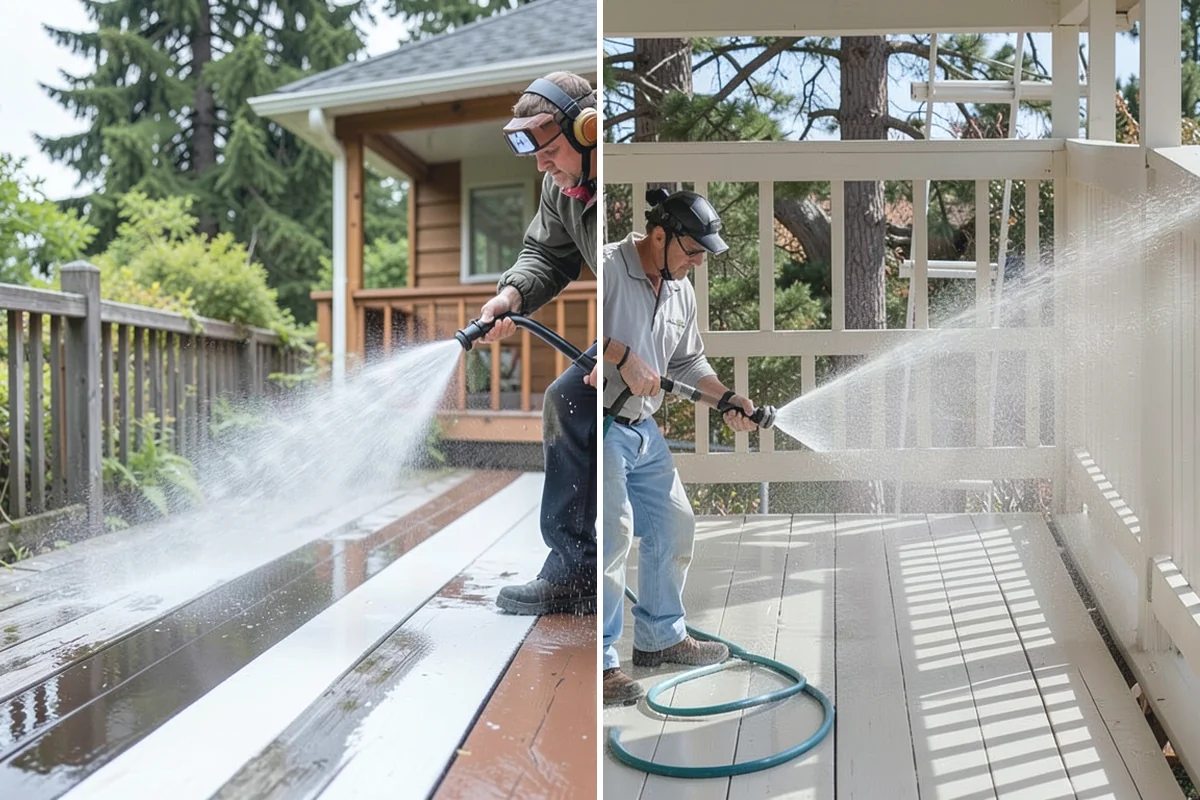 Concrete Surface Cleaning in Wilkeson, Pierce County, WA - Clear debris and pre-treat organic growth