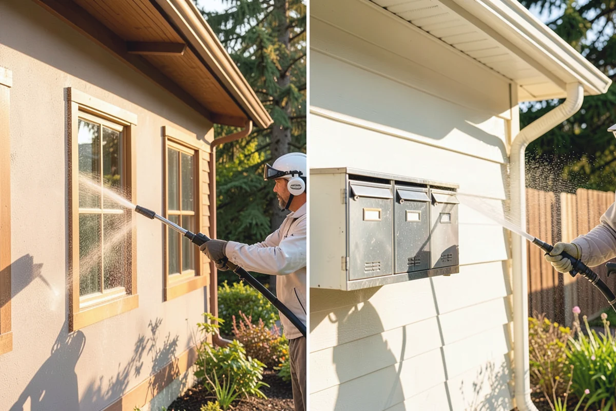 Concrete Surface Cleaning in Woodinville, King County, WA - Clear debris and pre-treat organic growth
