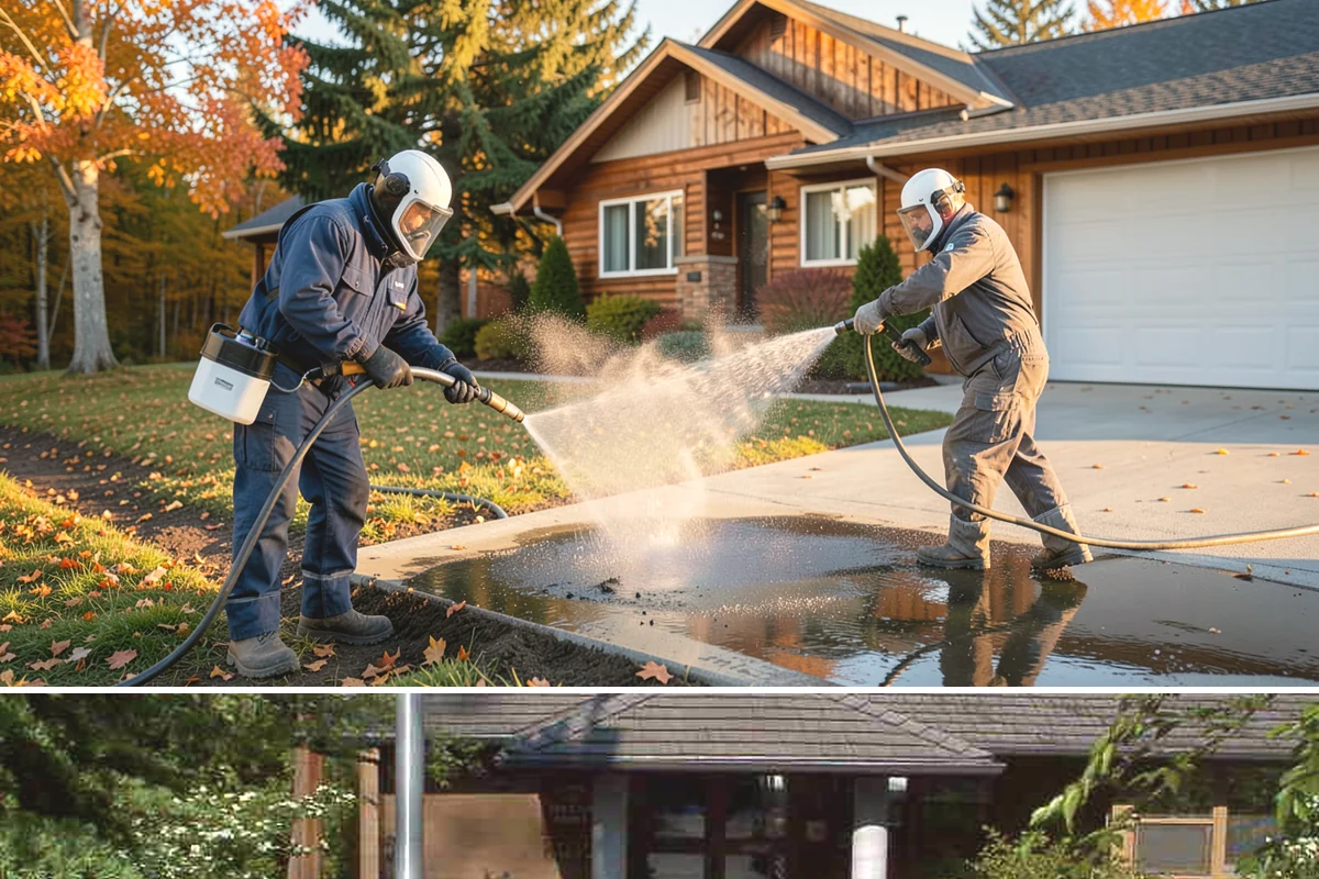 Concrete Surface Cleaning in Yarrow Point, King County, WA - Clean concrete surfaces in spring or summer once the weather dries out, clearing the film that builds through the wet season.