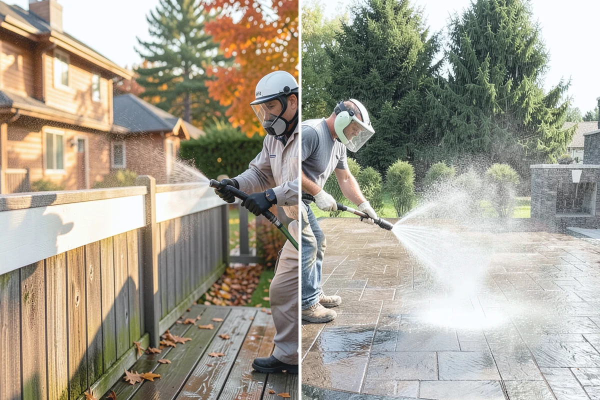 Concrete Walkway Cleaning in Bonney Lake, Pierce County, WA - Clear debris and protect adjacent planting beds