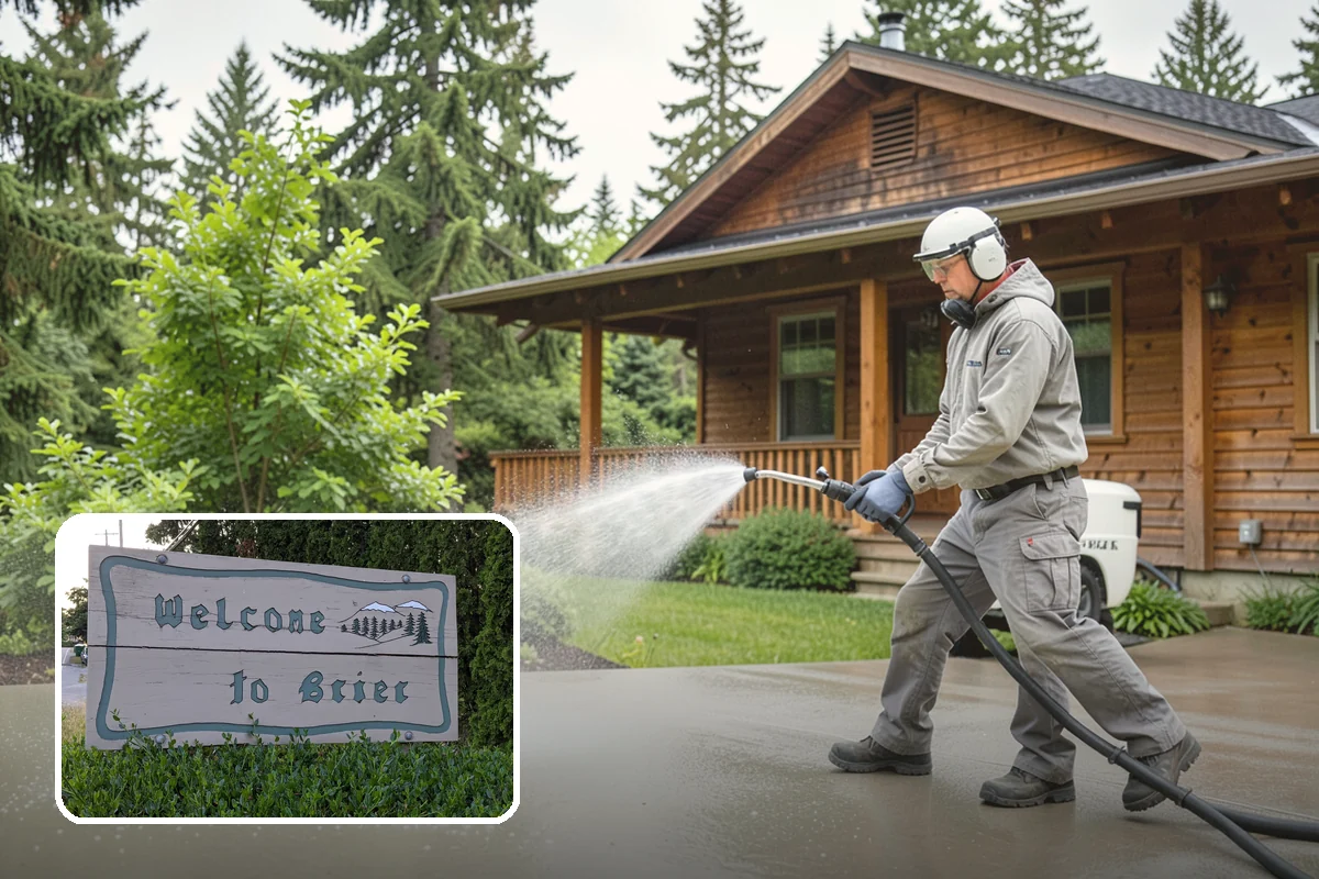 Concrete Walkway Cleaning in Brier, Snohomish County, WA - Lifts embedded grime from porous concrete