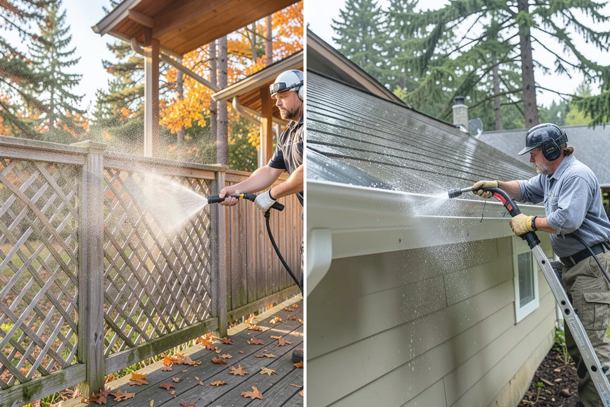 Concrete Walkway Cleaning in Buckley, Pierce County, WA - Clear debris and protect adjacent planting beds