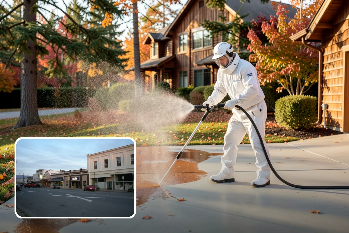 Concrete Walkway Cleaning in Burlington, Skagit County, WA - Lifts embedded grime from porous concrete