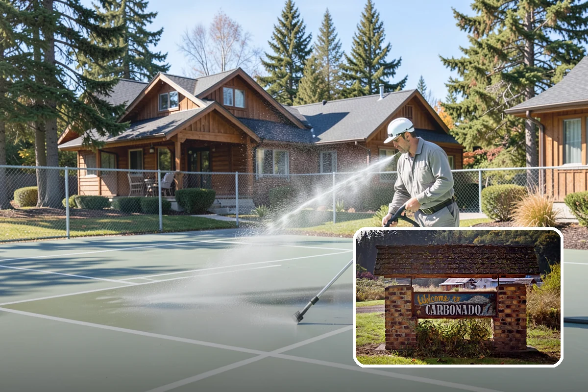 Concrete Walkway Cleaning in Carbonado, Pierce County, WA - Lifts embedded grime from porous concrete
