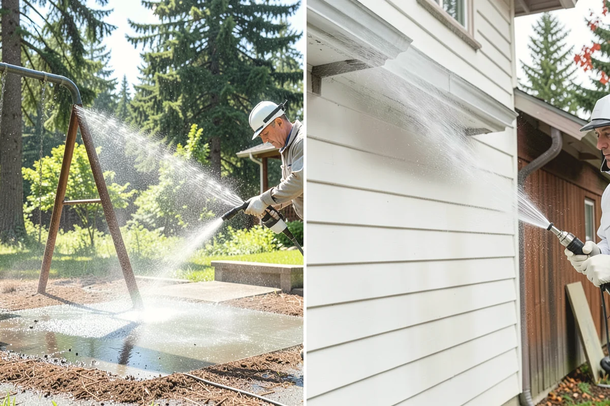 Concrete Walkway Cleaning in Carnation, King County, WA - Clear debris and protect adjacent planting beds
