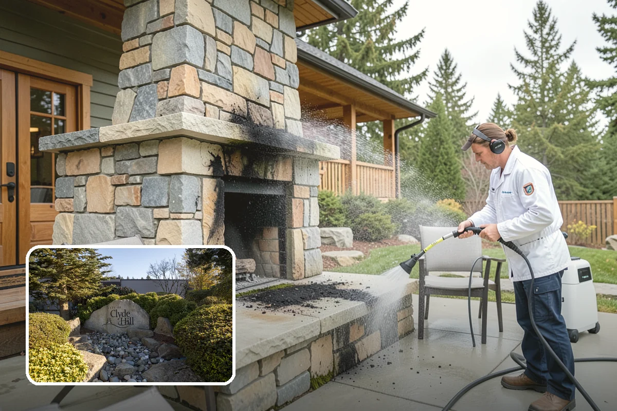 Concrete Walkway Cleaning in Clyde Hill, King County, WA - Lifts embedded grime from porous concrete