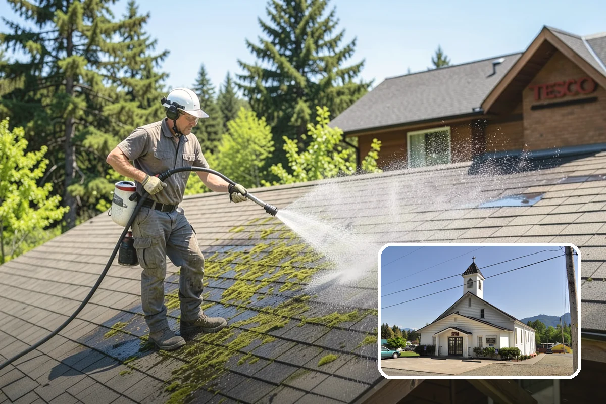 Concrete Walkway Cleaning in Concrete, Skagit County, WA - Lifts embedded grime from porous concrete