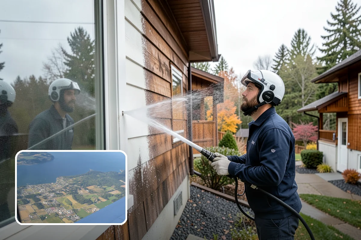Concrete Walkway Cleaning in Coupeville, Island County, WA - Lifts embedded grime from porous concrete