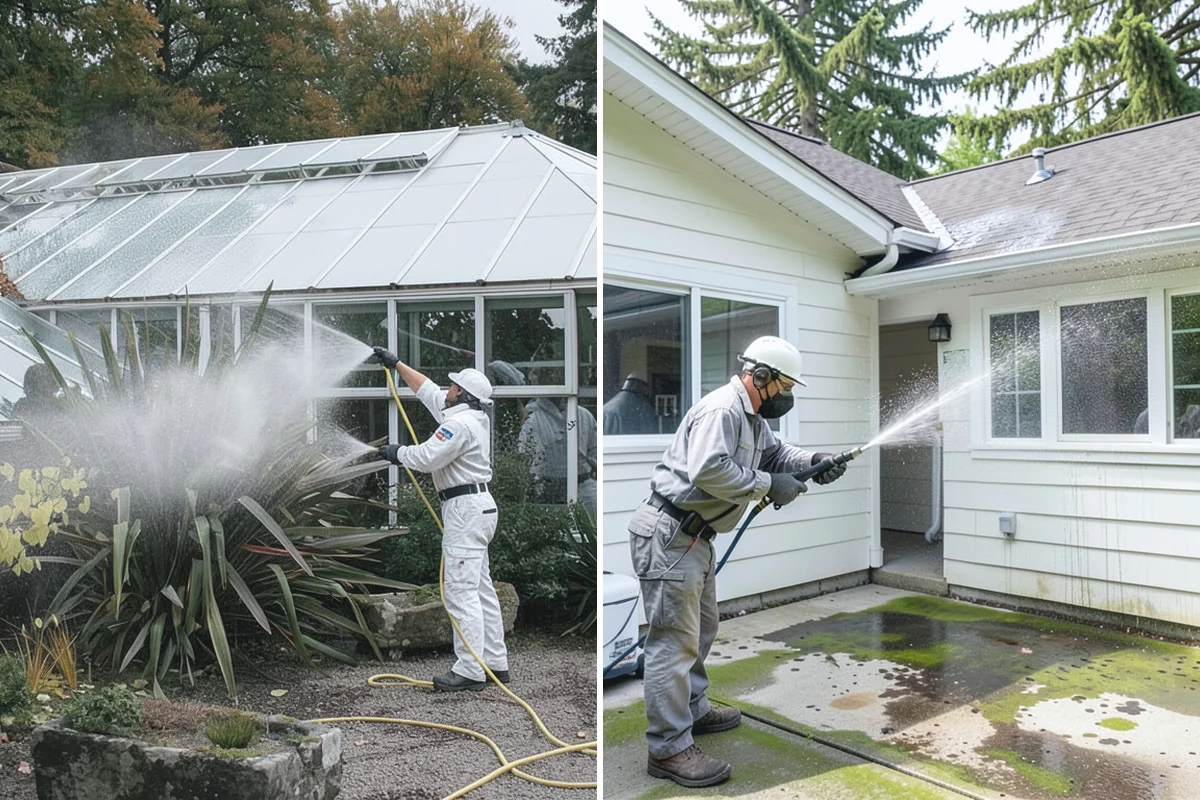 Concrete Walkway Cleaning in Coupeville, Island County, WA - Clear debris and protect adjacent planting beds