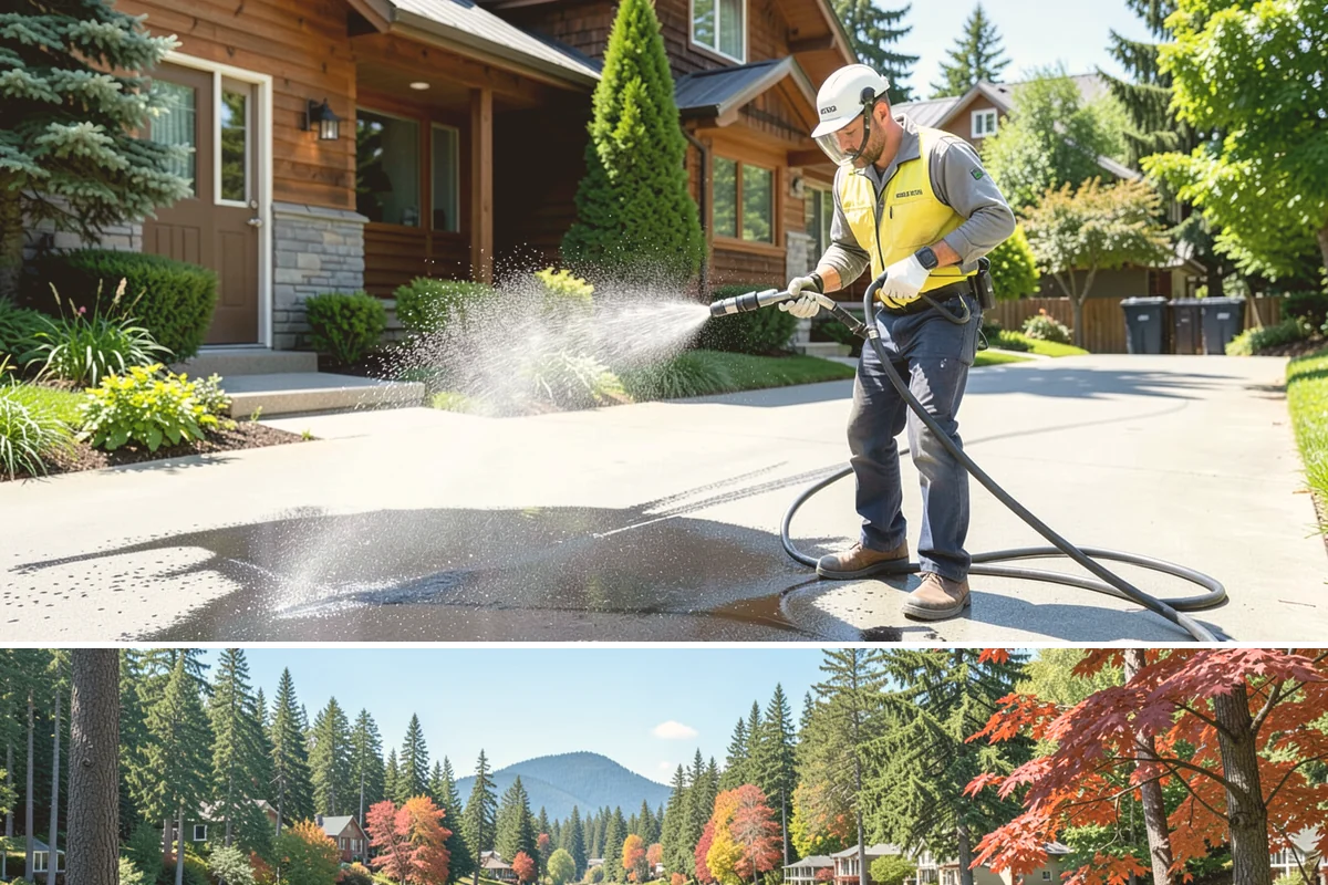 Concrete Walkway Cleaning in Covington, King County, WA - Plan concrete walkway cleaning for a drier window from May to September so the slab can cure between rains.