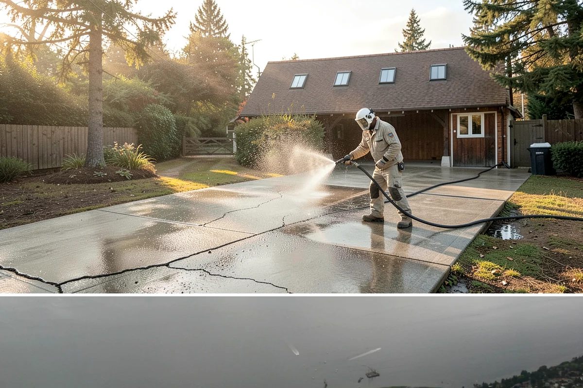 Concrete Walkway Cleaning in Des Moines, King County, WA - Plan concrete walkway cleaning for a drier window from May to September so the slab can cure between rains.