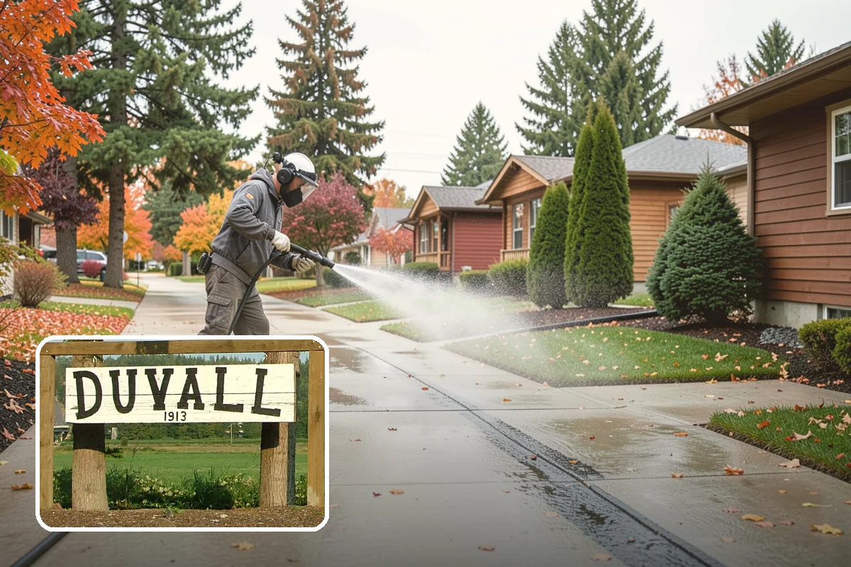 Concrete Walkway Cleaning in Duvall, King County, WA - Lifts embedded grime from porous concrete
