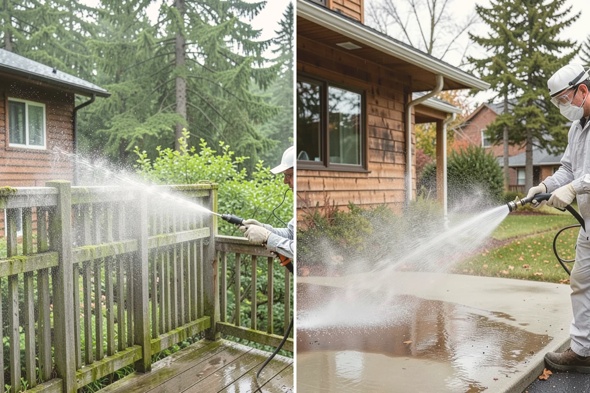 Concrete Walkway Cleaning in Edmonds, Snohomish County, WA - Clear debris and protect adjacent planting beds